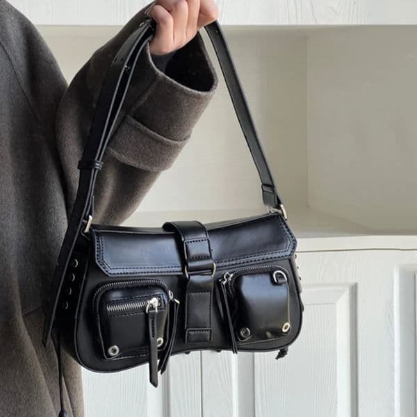 Gothic Punk s Underarm Bag Girls Shoulder Crossbody Bags Fashion n PU Leather Female Vintage Small Handbags Tote 250820
