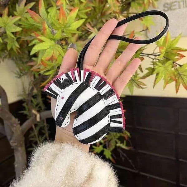 Charms Designer Bag Pony charm for women zebra 1 leather tassel Bags Leather pendant Decoration