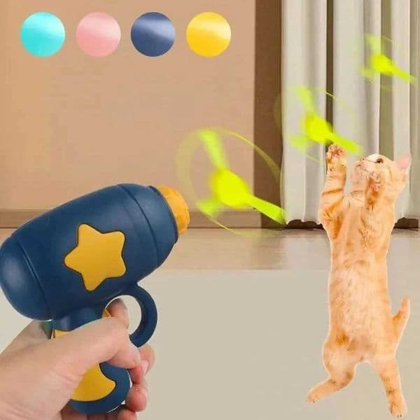 Funny Cat Toy Interactive Launch Pet Training Toy For Kitten Mini Flying Disc Shooting Gun Chasing Games Cat Toys Pet Supplies XJ250823