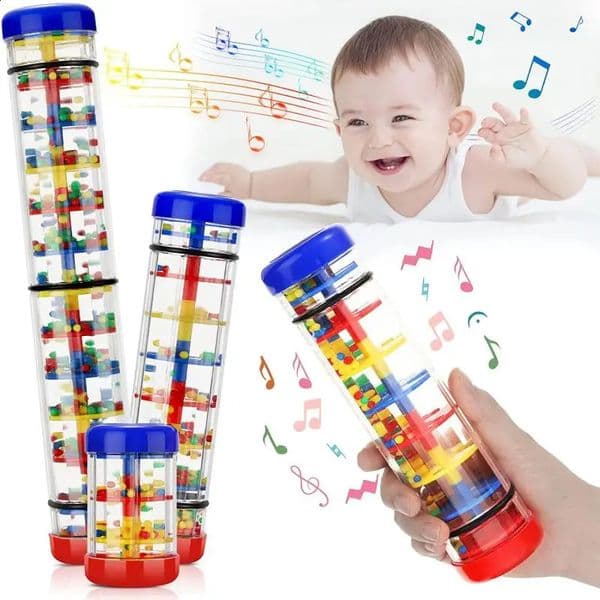 Toys 6 12 Months Developmental Sensory Rain Stick Shaker Rattle Rainmaker Toy Rainstick Musical Instrument for Babies 250822BJ