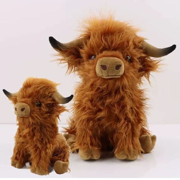 Simulation Animal Doll Soft Stuffed Highland Cow Plush Kawaii Kids Baby Gifts Toy Home Room Decor 250823 T260529