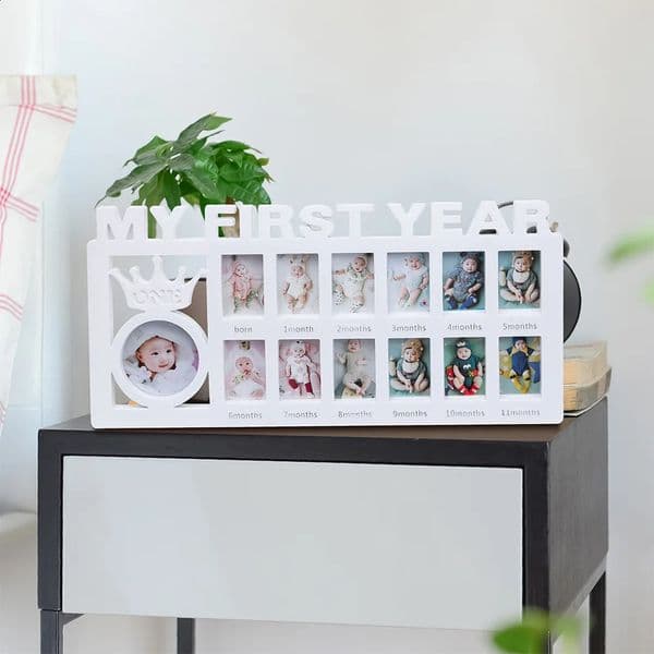 Ylsteed My First Year Baby Keepsake Picture Frame 0-12 Month Monthly Growth Po Frame Souvenirs born Pography Props250823BJ