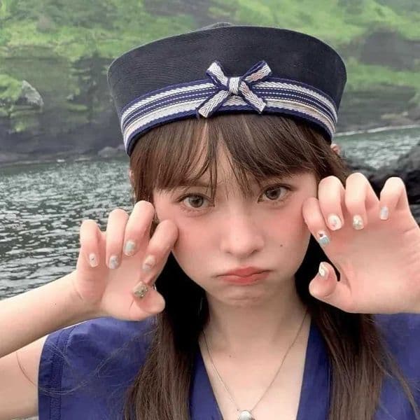New Sp Girl Bow Sailor Cs Janese Dome Womens Navy Hat Striped Flip Brim Y2k Berets Cosplay Props XJ250823