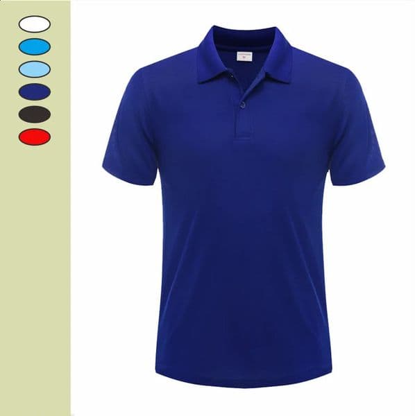 Summer Top Lapel Solid Color Shirt Short Sleeve Casual Business Fashion Breathable And Comfortable Polo Group Uniform 250823BJ