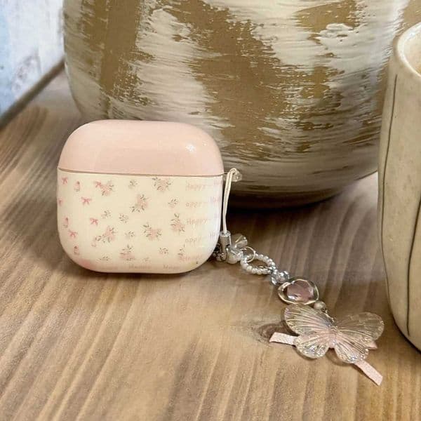 Cartoon pink flower bow happy imd wireless bluetooth earphone case for wireless headset 1 3 4 pro 2 2nd headset charging box X250822