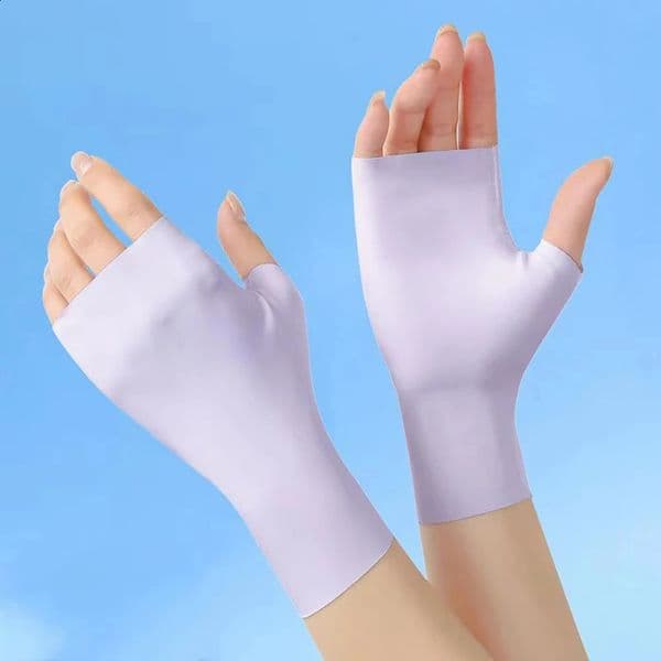 Sunscreen Fingerless Gloves Summer For Driving Half Finger Mittens UV Protection Breathable Cycling 250811