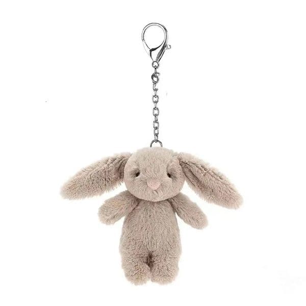 Stuffed Animals Cute Cartoon Rabbit Keychain Love Pompom Trinket Toy Girl Bag Car Mobile Phone Pendant Jewelry Gift y250822BANJIA