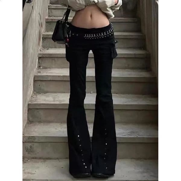 Women Black Gothic Baggy Jeans Harajuku Oversize Denim Trousers Japanese 2000s Style Y2k Vintage Jean Pants Trashy Clothes Z260313
