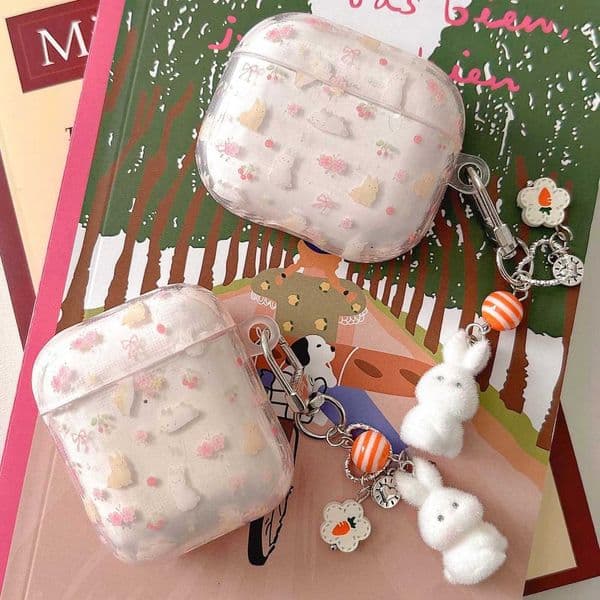 Cute imd flower rabbit imd headset cover for wireless headset 3 2 1 4 pro 2nd wireless bluetooth charging box earphone case X250822