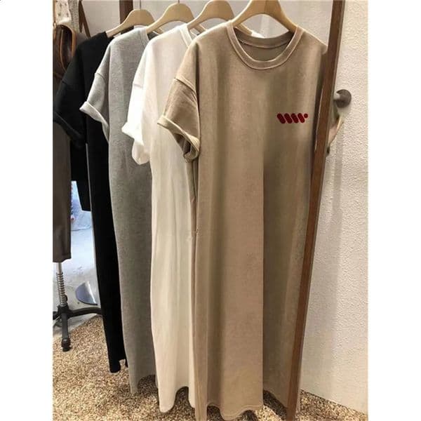 Summer Loose European and American Letters Printed Casual Shortsleeved Round Neck Women Maternity Dress 250823BANJIA