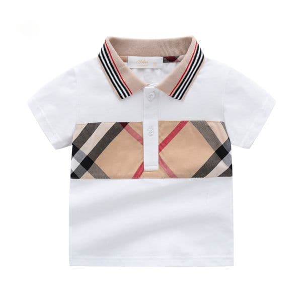 Kids Polo Shirts Fashion Boys Tops Turn-Down Collar t Shirt Baby Boy Short Sleeve T-Shirts Teen Clothing 2-6T
