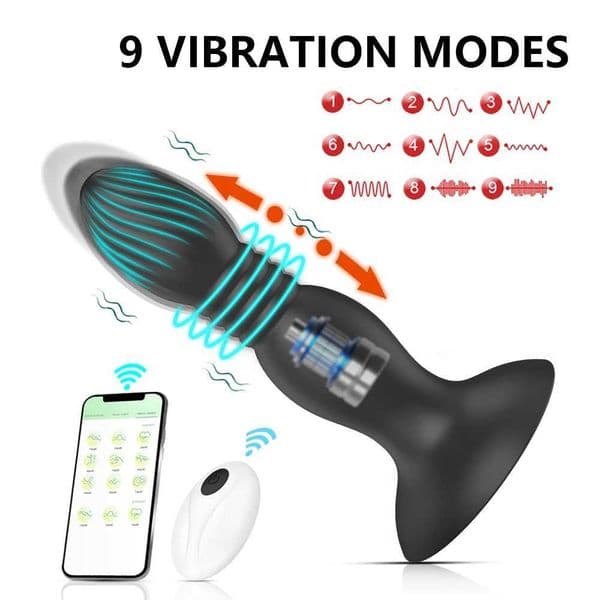 APP Remote Control Anal Vibrator Thrusting Butt Plug Dildo Male Prostate Massager Female Masturbator Adult Sex Toy For Women Men gbamboo_R0V0