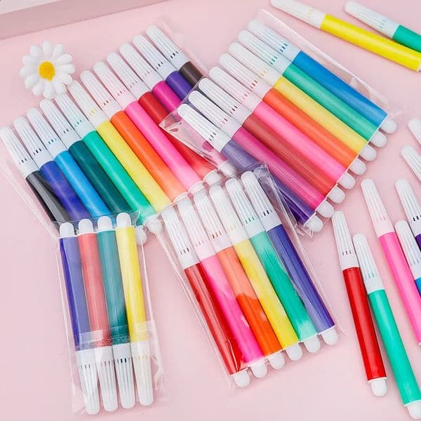 4/6/8/12 Colors Mini Watercolor Art Markers Brush Pen Highlighter Drawing Graffiti Pens for kids School Art Supplies 250823BJ