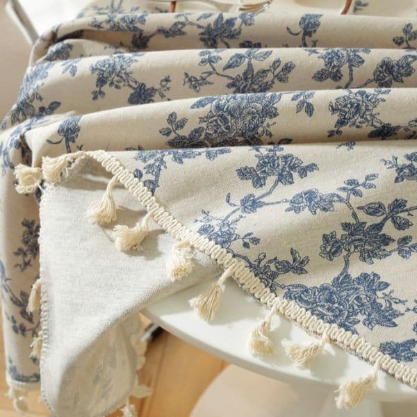 90219 high-end Nordic tablecloth pastoral white embroidered tablecloth ins style round table cover cloth