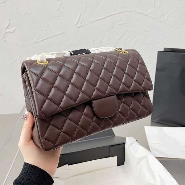 Evening Bags Cross Body 22Ss ladies Double purse Classic Medium Flap Quilted Bag Gold sliver Hardware Turn Lock Crossbody Women Shoulder Handbag 25cm Designer