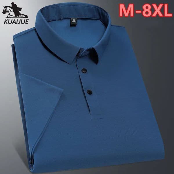 polo shirt men 6XL 7XL 8XL Summer High quality mens shortsleeved polo shirt Ice silk Mens business casual polo shirt 2212 250825BJ