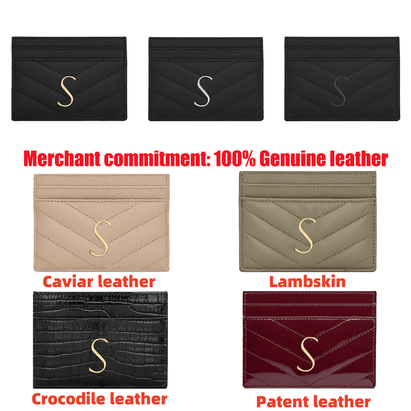 Vintage Sheep skin Card Holders Designer Wallets card case Womens mens Caviar leather cardholder Crocodile id card bag Luxury Coin Purses mini Credit card bag