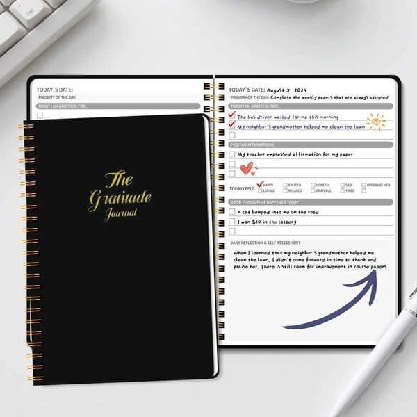 Gratitude Planner a 571 X 815Inch Undated Daily Gratitude Journal It Keeps Track of Your Mood X250825