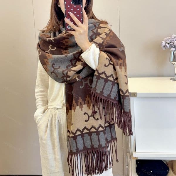 Scarves Fashion Scarf Women Wool Designers Scarf Soft Touch Warm Packaging Autumn and Winter Long Shawl Brown Scarves Letter Printed Scarf 63180cm