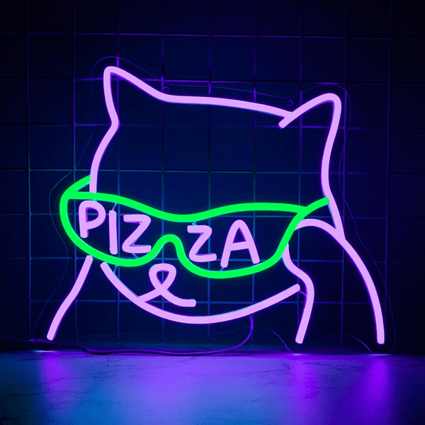 Colorful Food Neon Set Includes pizza cat, hot dog, hamburger, etc. Great decoration for food stores