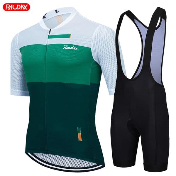 Raudax Road Bike Jersey Set Men Cycling Clothing Summer MTB Team Clothes Short Sleeve Uniform Triathlon Skinsuit Ropa De Hombre 250822