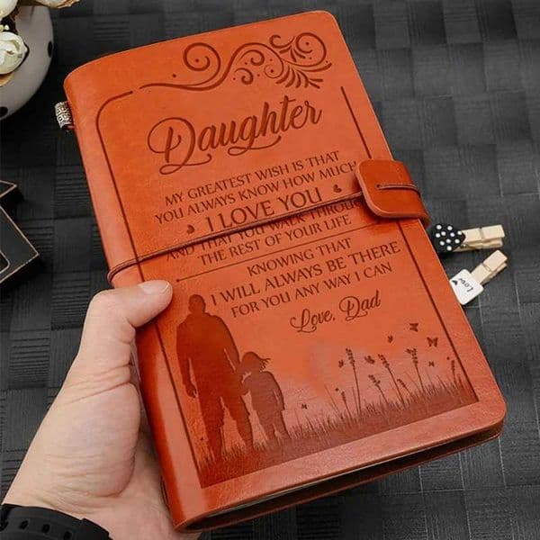Vintage Leather Notebook Sketch Book Journal Diary Hand Account to My Daughter Schedule Notepad Stationery School Supplies X250825