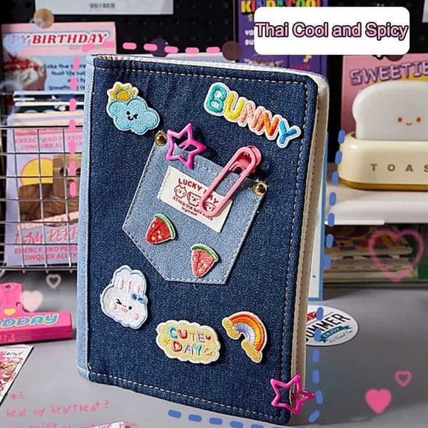 Product DIY Cover Denim Notebook Hand Ledger Diary With Pocket Binder Journal Mini Card Album X250825