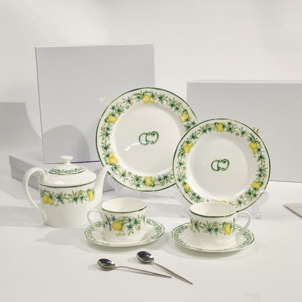 Light luxury perfume lemon series western dinner plate creative restaurant hotel gifts with box