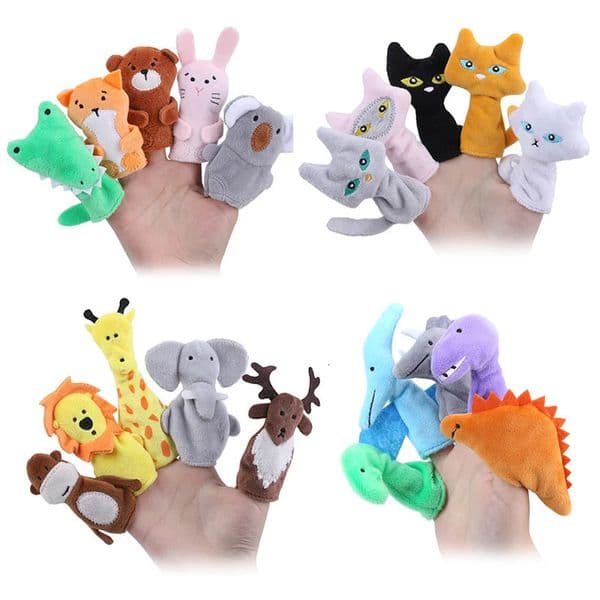 Soft Stuffed Toy Doll Animal Plush Doll Educational Baby Toys Cat Dog Dinosaur Giraffe Tiger Bunny Kawaii Hand Finger Puppet 250825BJ