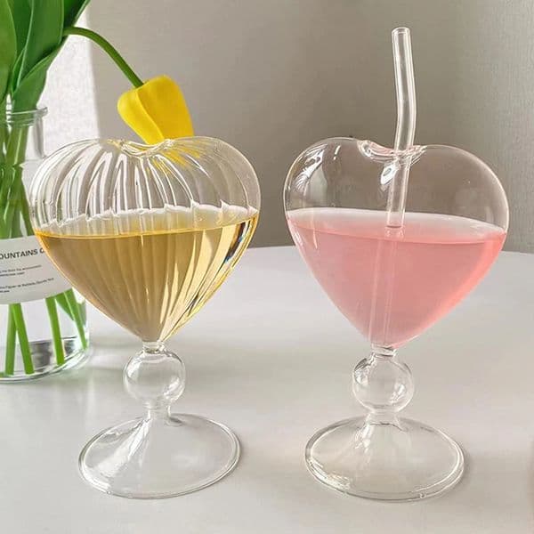 Heart Love Shaped Glass Mug Couple Cups Bird And Various Cocktail Cup Tea Beer Mugs Milk Coffee Gift Drinkware 250825