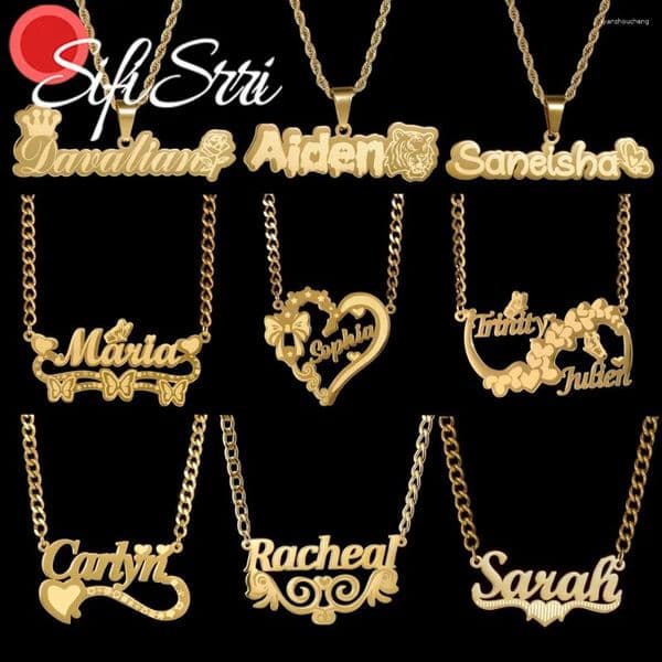 Pendant Necklaces Sifisrri Custom Name Necklace For Women With White Label Stainless Steel Jewelry Choker Chain Personalized Mother Kids