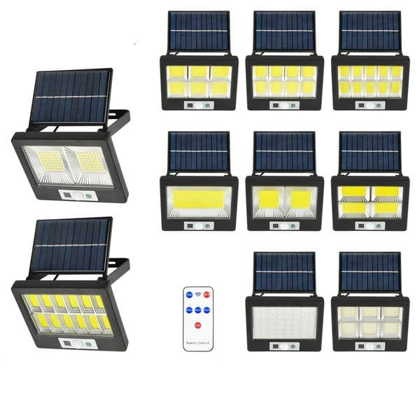 intelamp Solar Light Outdoor, Solar Motion Sensor Flood Security Lights with Remote Control Powered Outdoor Wall Light Solar Dus