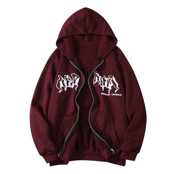 MenS Sweatshirts Hoodies Zip Up Jacket Zip Up Hoodies Hip Hop Sweatshirt Vintage Goth Print Hooded Jacket Sudaredaras Hombre 250826