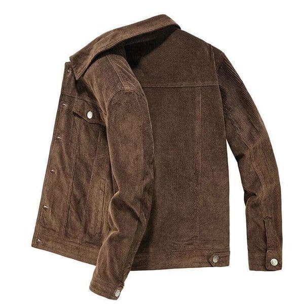 Spring Autumn Men Corduroy Jacket Slim Fit Vintage Style Male Casual Zipper Coats Fashion Long Sleeve Outwear