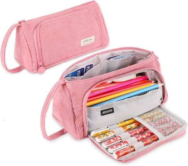 Pencil Case Corduroy Large Pencil Pouch Portable Pen Holder Zipper Organizer Makeup Cosmetic Bags for Women Office Stationery IN XJ250808
