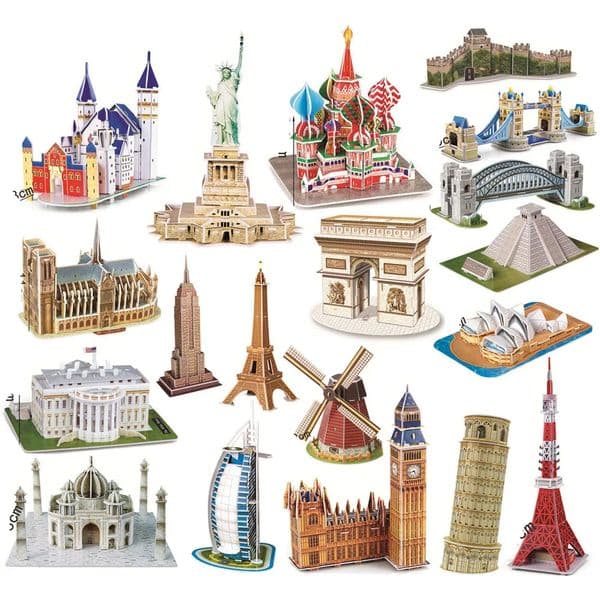 40 Style World Architecture Building 3D Puzzle Model Construction Jigsaw Toys For Kids Christmas Gift 250825BANJIA