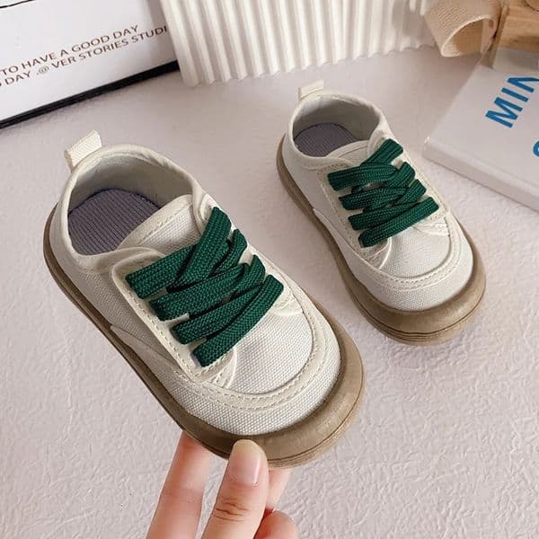 Children Fashion Versatile Soft Canvas Floral Print Casual Kids Shoes Drop Laceup Spring for Boys Flats H260305