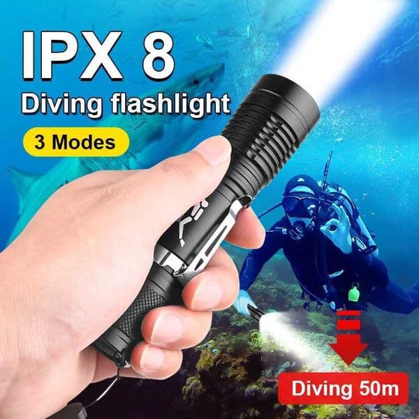Diving Flashlight Led XHP70 Powerful Diving Lantern IP68 Professional Diving Flashlights Depth 50M Underwater Lamp with Click Y250826
