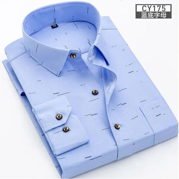 mens shirt long sleeve spring and summer thin business casual wear fashion breathable slim print high quality plaid 250825BJ