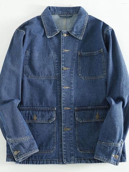Men's Jackets Waed Cotton Denim Jaet Large Brand Outerwear Faionable Youth Trendy Long Sve Loose Fit Travel Suitable