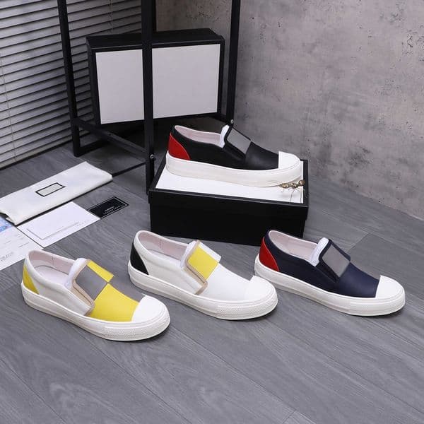 Luxury Shoes Trendy Brands Men's Shoes Genuine Leather Loafers Color Blocked Shoes Lazy Casual Board Shoes Designer Shoe Covers Sports White Shoes Chaussure Homme
