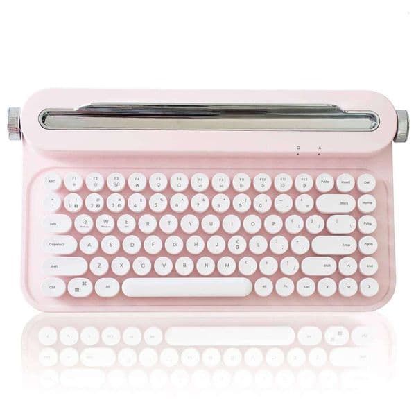 YUNZII B Wireless Typewriter Keyboard Pastel Retro Aesthetic Keeb With Adjustable Stand Bluetooth For Win Android Ios
