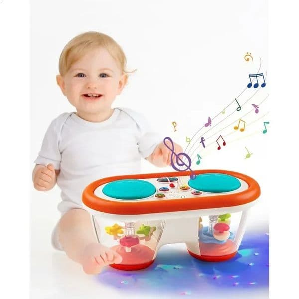Baby Clap Drum 12 Month Kids Musical Toy Infant Toys Rotating Music Sensory Light Up Toys Early Educational for Kids Gifts 250827BJ