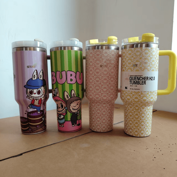 Water Bottles 40oz Tumbler With Handle And Straw Stainless Steel Insulated Cup Keeps Cold Reusable Coffee Tumblers