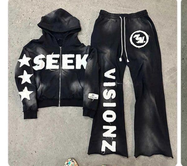 Men's Tracksuits Tracksuit Vintage Designer Hip Hop Hooded 2PCS Letter Printed American Style Sweatpants & Hoodies Fashion Brand Loose Fit