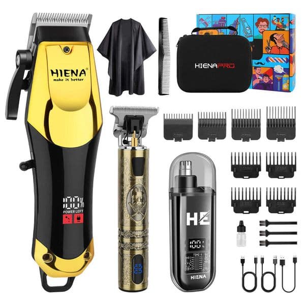 Hiena Professional Barber Fade Clippers 0mm Zero Gapped Edgers Hair Trimmer Electric Men Bald Head Finish Hair Cutting Machine
