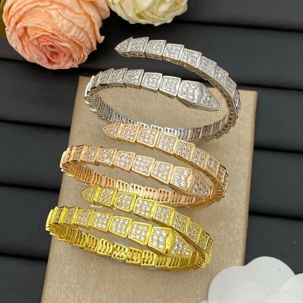 Luxurious Brand Design Bracelet Snake Shape High-quality Heavy-duty Bracelet Bracelet Ring Set Diamond Bracelet Ring Set Brand Gift