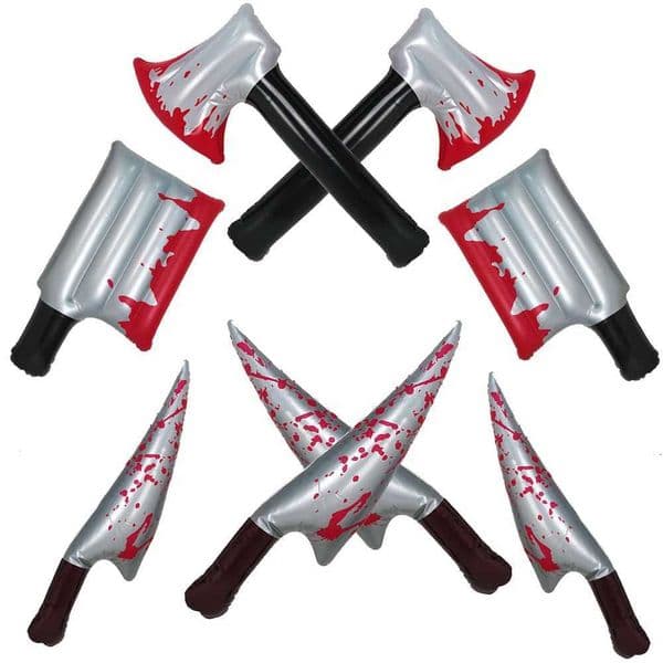 Inflatable Fake Knife Props Halloween Bloodshaped Inflatable Axe Knives Halloween Party Favors Decorations Cosplay Supplies Z250827