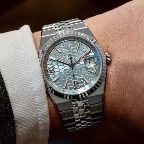 Land Ambassador Racing Edition 40mm Men's Watch Automatic Mechanical Men's Watch 2025 New Design Honeycomb Texture Classic Blue Surface