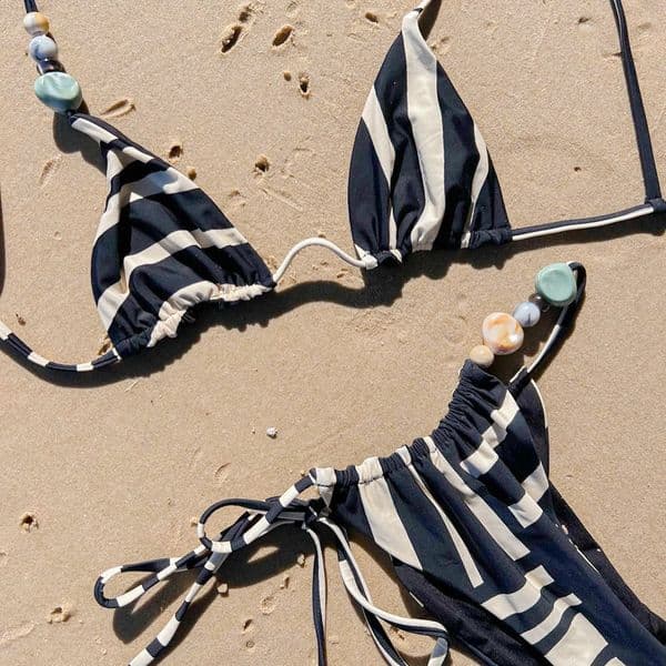 Push Up Bikinis Sexy Women Swimsuit Female Swimwear Striped Bikini Set Stone Biquini Bathing Suit Swimming Suit Beachwear 250827BJ